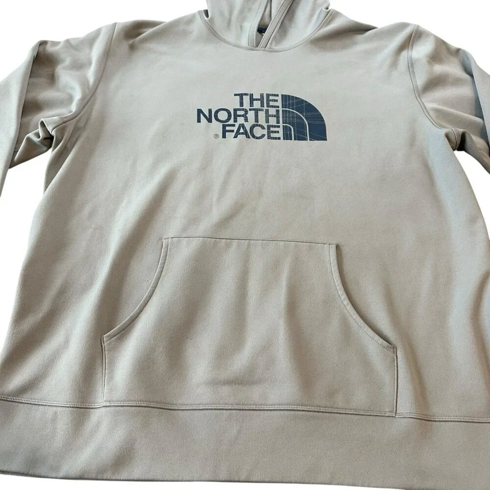 The North Face Men Sweater XXL‎ Gray Hoodie Pullover Sweatshirt Logo Pocket READ